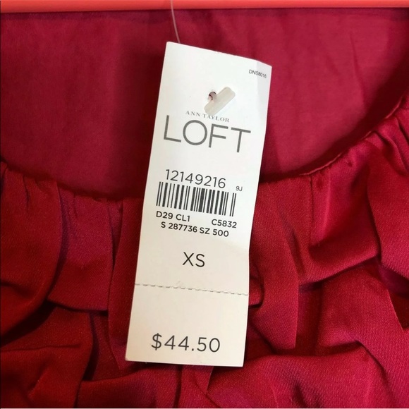 Ann Taylor LOFT Blouse SZ XS Sleeveless Ruffle NEW - Picture 5 of 7